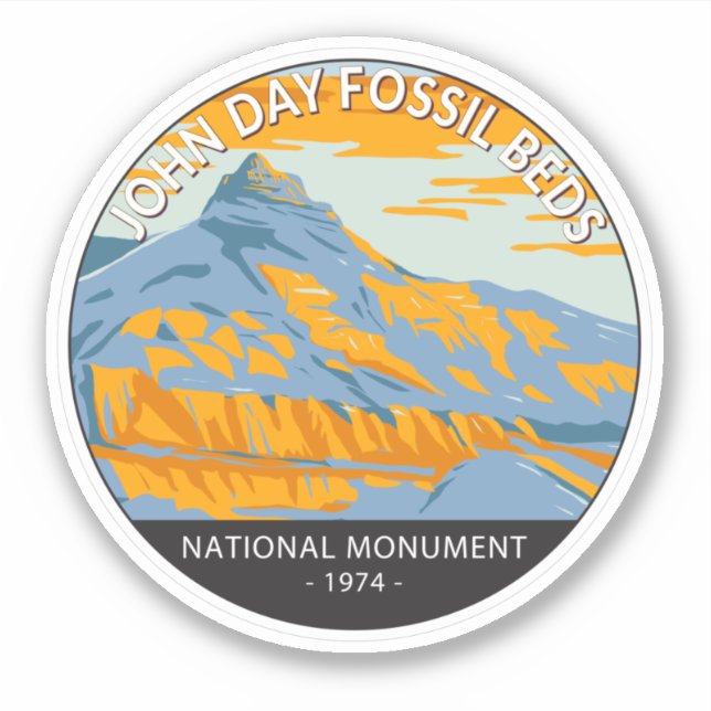 John Day Fossil Beds National Monument Oregon Sticker (Front)