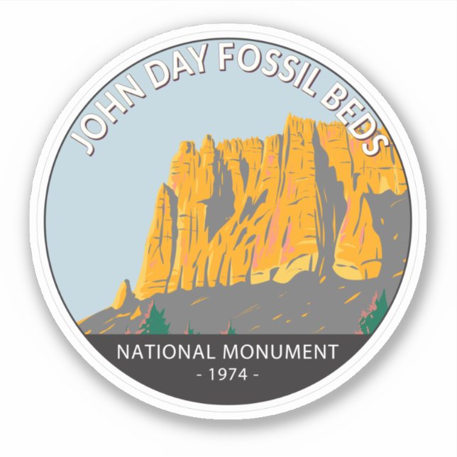 John Day Fossil Beds National Monument Oregon Sticker (Front)