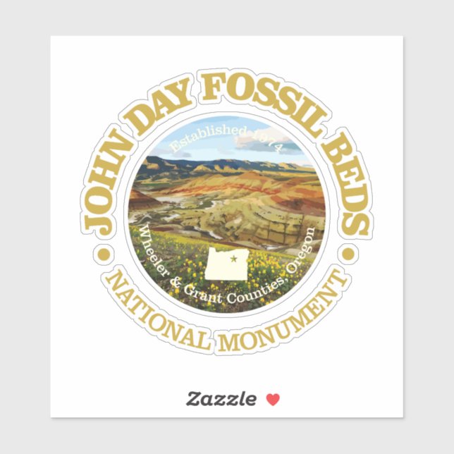 John Day Fossil Beds (NM) Sticker (Sheet)