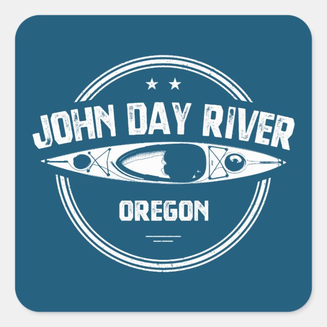 John Day River Oregon Kayaking Square Sticker (Front)