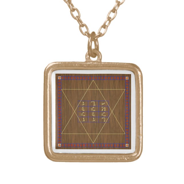 John Dee Holy Table Gold-Finished Chain Style B Gold Plated Necklace (Front)