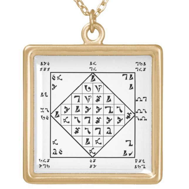 John Dee's Enochian Lamen Gold Plated Necklace (Front)