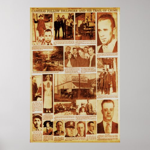 John Dillinger Trail of Crime Public Enemy 1 Poster