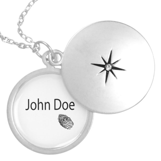 John Doe FIngerprint Locket Necklace (Front)