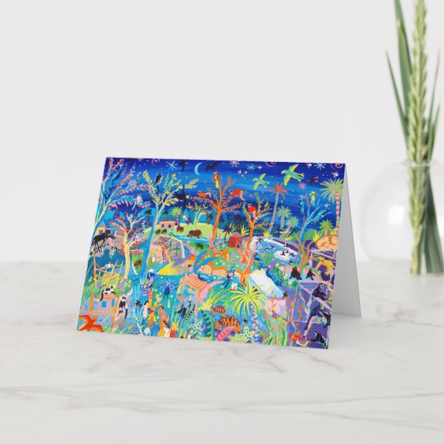 John Dyer Art Card Zoo at night (Front)