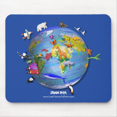 John Dyer Climate change world map Mouse Pad