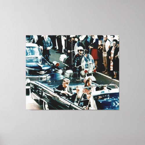 John F Kennedy and Jackie in the Motorcade Dallas Canvas Print