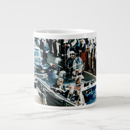 John F Kennedy and Jackie in the Motorcade Dallas Large Coffee Mug