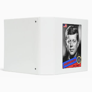 John F. Kennedy Baseball Card 3 Ring Binder