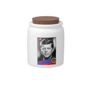 John F. Kennedy Baseball Card Candy Jar