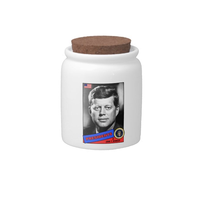 John F. Kennedy Baseball Card Candy Jar (Front)