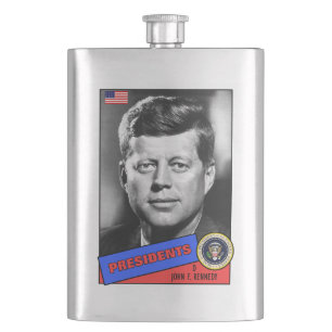John F. Kennedy Baseball Card Hip Flask