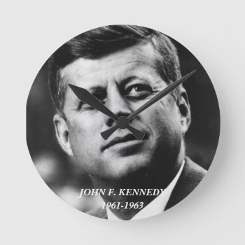 John F Kennedy Clock by hueylong at Zazzle
