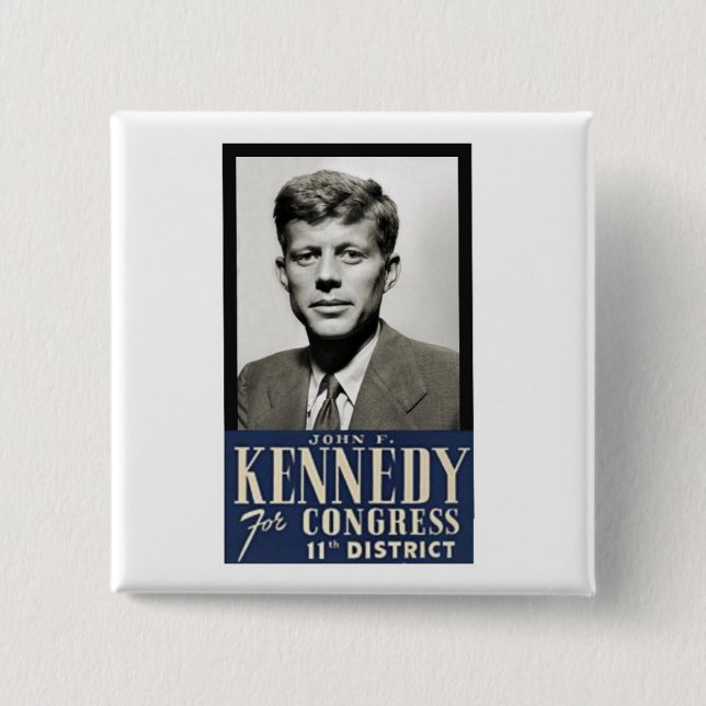 John F. Kennedy for Congress Pinback Button (Front)