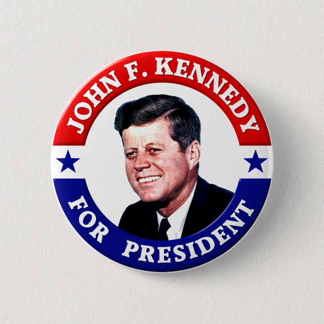 John F Kennedy For President Button (Front)