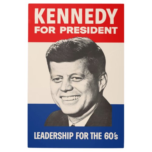 John F Kennedy For President JFK Campaign Poster