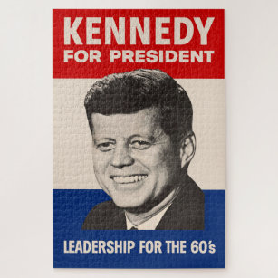 John F. Kennedy For President JFK Campaign Poster Jigsaw Puzzle
