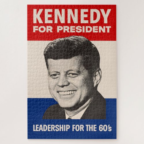 John F Kennedy For President JFK Campaign Poster Jigsaw Puzzle