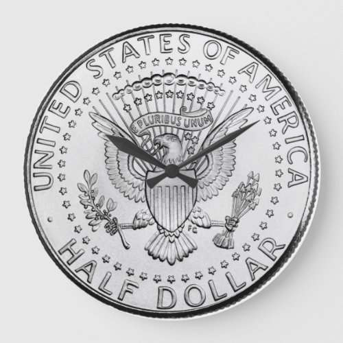 John F Kennedy Half_Dollar Large Clock