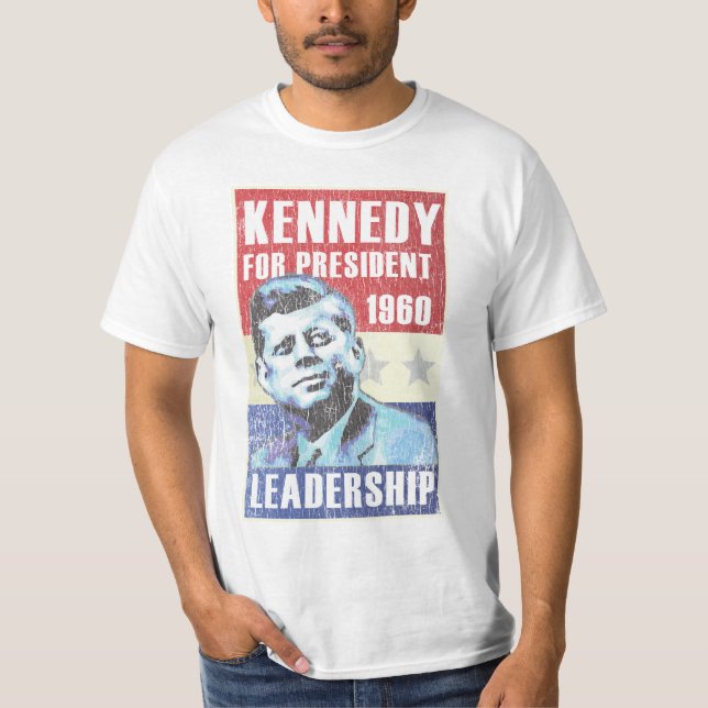 John F. Kennedy Historic President Campaign Poster T-Shirt (Front)