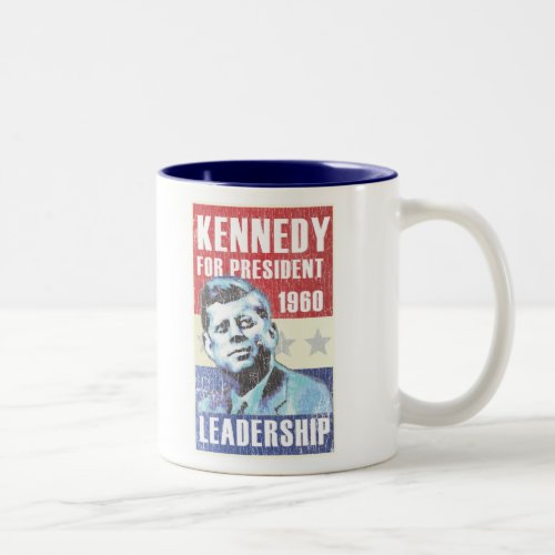 John F Kennedy Historic Presidential Poster Two_Tone Coffee Mug