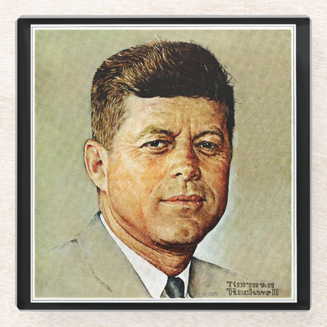 John F. Kennedy IN MEMORIAM 2 Glass Coaster (Front)