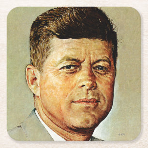 John F. Kennedy IN MEMORIAM 2 Square Paper Coaster