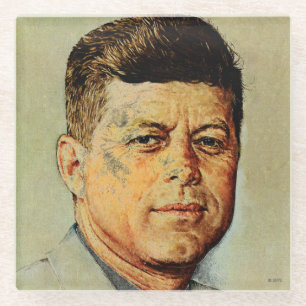 John F. Kennedy IN MEMORIAM Glass Coaster