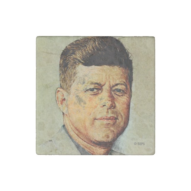 John F. Kennedy IN MEMORIAM Stone Magnet (Front)