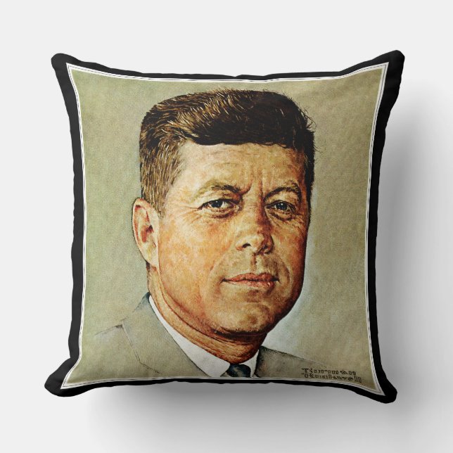 John F. Kennedy IN MEMORIAM Throw Pillow (Front)