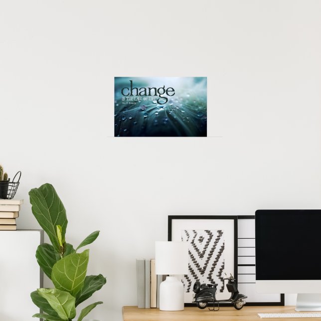 John F. Kennedy Inspirational Quote "Change" Poster (Home Office)