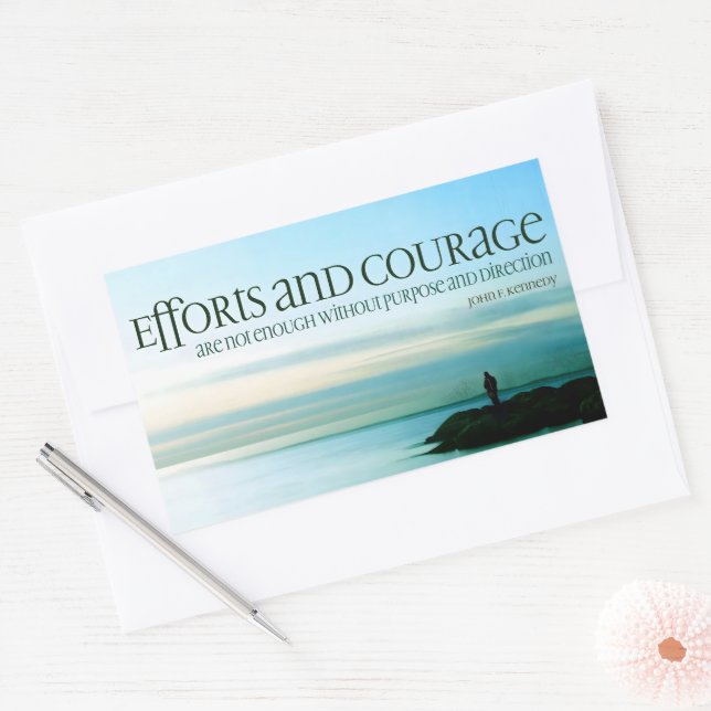 John F. Kennedy Inspirational Quote "Purpose" Rectangular Sticker (Envelope)