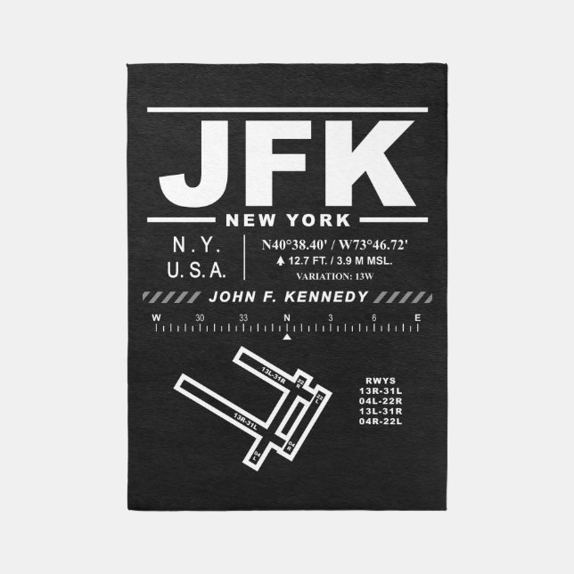 John F. Kennedy International Airport JFK Rug (Front (Vertical))