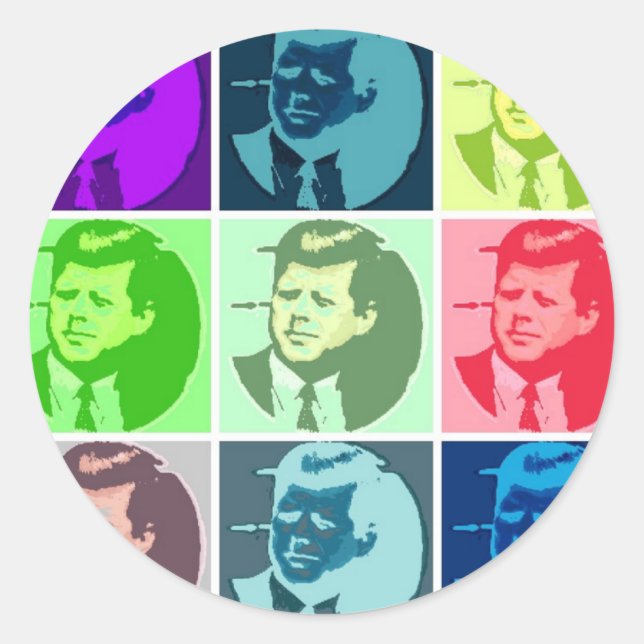 John F. Kennedy/JFK Classic Round Sticker (Front)