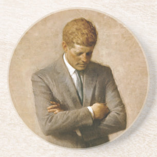 John F Kennedy Official Portrait by Aaron Shikler Coaster