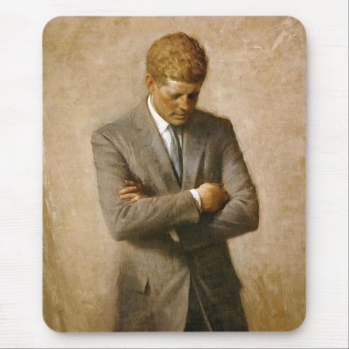 John F Kennedy Official Portrait by Aaron Shikler Mouse Pad