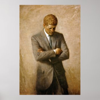 John F Kennedy Official Portrait By Aaron Shikler Poster by EnhancedImages at Zazzle