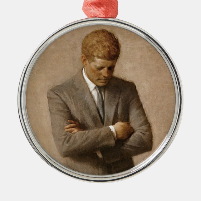 John F. Kennedy Official White House Portrait Metal Ornament (Front)