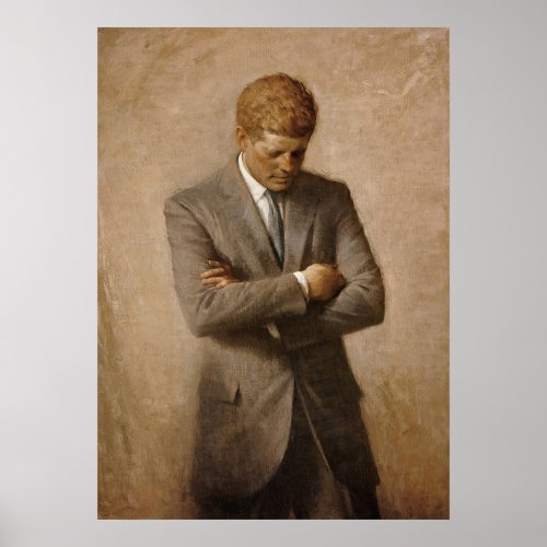 John F Kennedy Presidential Portrait Painting Poster