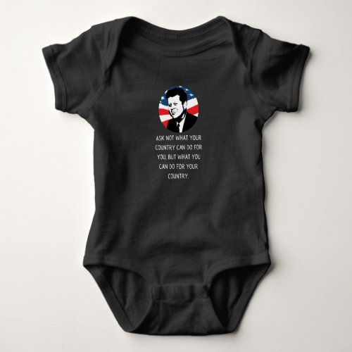 John F Kennedy Quote JFK Inauguration 2021 Gift Baby Bodysuit