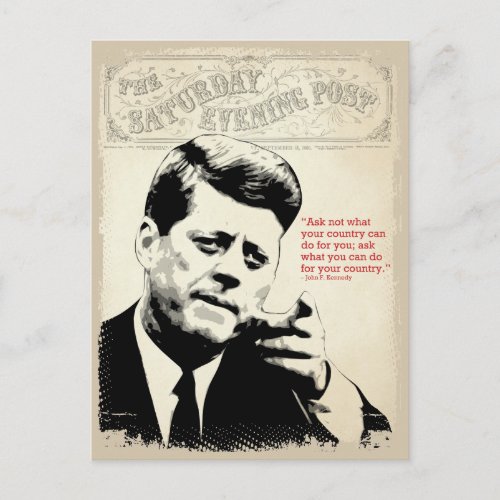 John F Kennedy Quote Postcard
