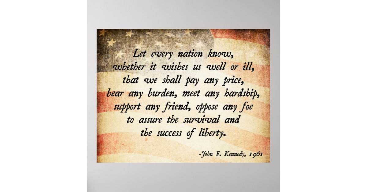 John. F Kennedy Quote Poster | Zazzle.com