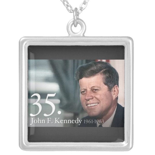 John F Kennedy Silver Plated Necklace (Front)