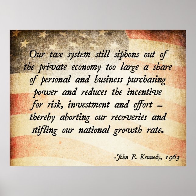 John. F Kennedy Taxes Poster (Front)