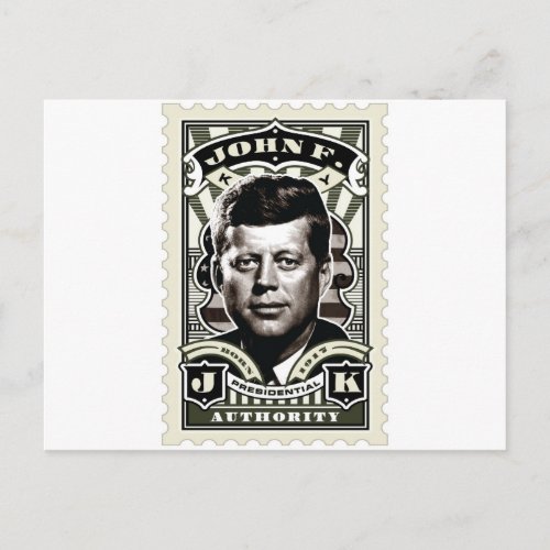 John F Kennedy Vintage Stamp Art Postcard