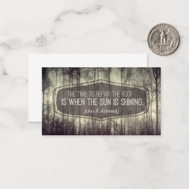 John Fitzgerald Kennedy Inspirational Quote Repair Note Card (Front/Back In Situ)
