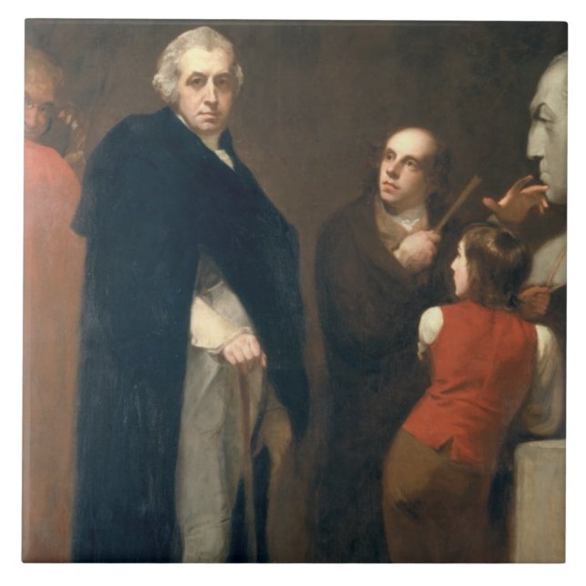 John Flaxman (1755-1826) modelling his bust of Wil Tile (Front)