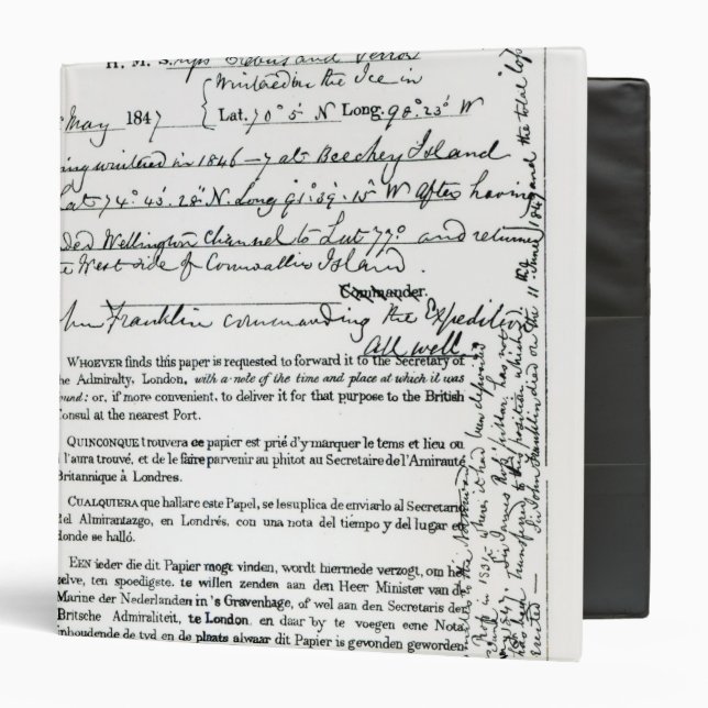 John Franklin's Message 3 Ring Binder (Front/Inside)