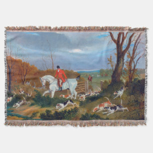 John Frederick Herring The Suffolk Hunt 1833 Throw Blanket