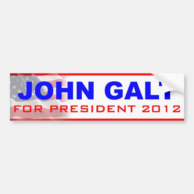 John Galt for President 2012 Bumper Sticker (Front)